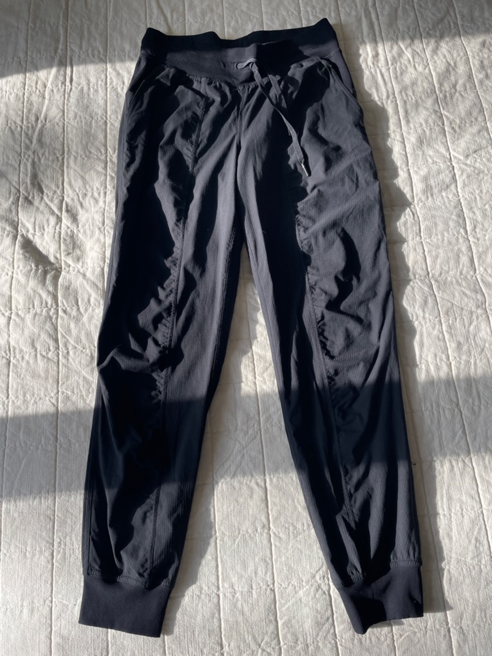 lululemon athletica Black Ribbed Jogger Pants